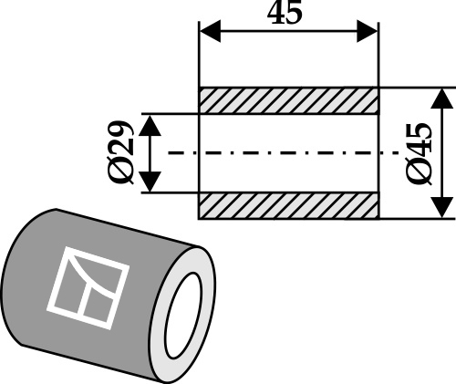 Buchse 45x29x45, passend für Sauerburger