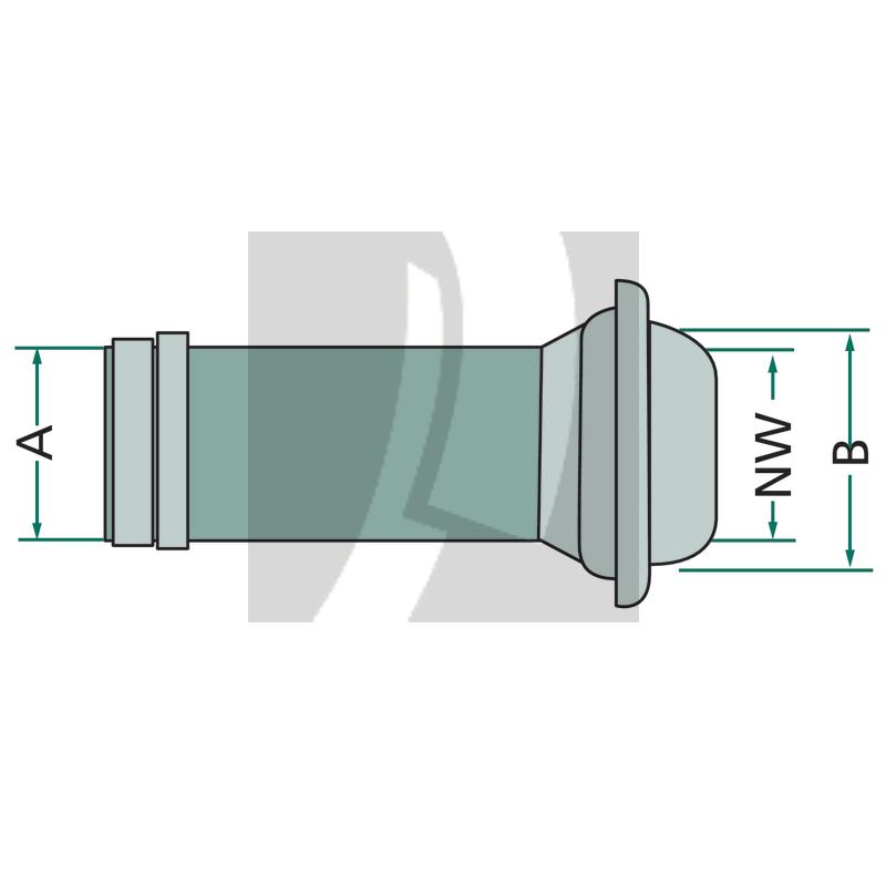 V-Teil 4" mit Schlauchtülle 4"