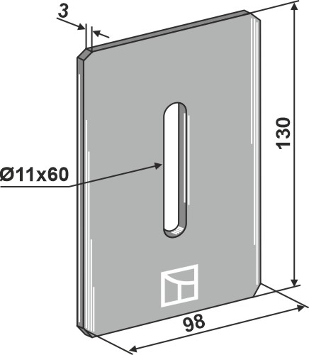 Abstreiferblech für Packerwalzen 130 x 98 mm, passend für Krone
