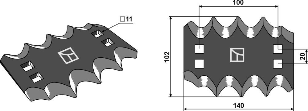 Messer für Futtermischwagen, rechts, passend für Faresin