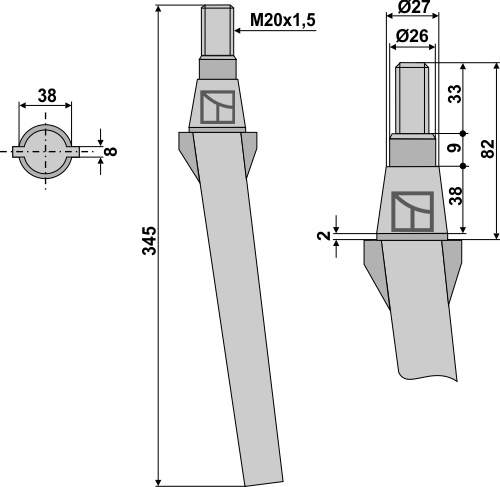 Kreiseleggenzinken 345 mm, passend für Forigo-Roteritalia