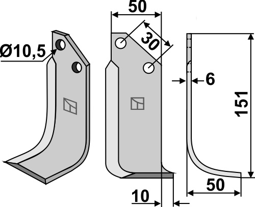 Fräsmesser 151x50mm, rechts, passend für Badalini