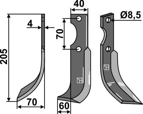 Fräsmesser 205x40mm, links, passend für Honda