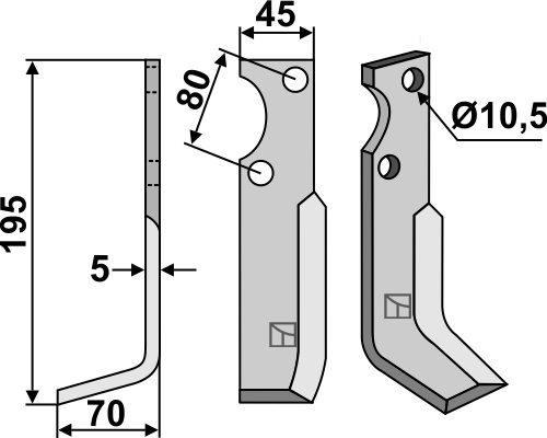 Fräsmesser 195x45mm, links, passend für FM-Matras, Goldoni und mehr