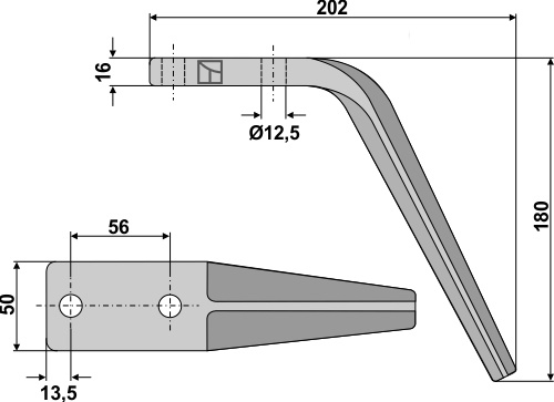 Kreiseleggenzinken 180 mm x 50 mm, passend für Tornado