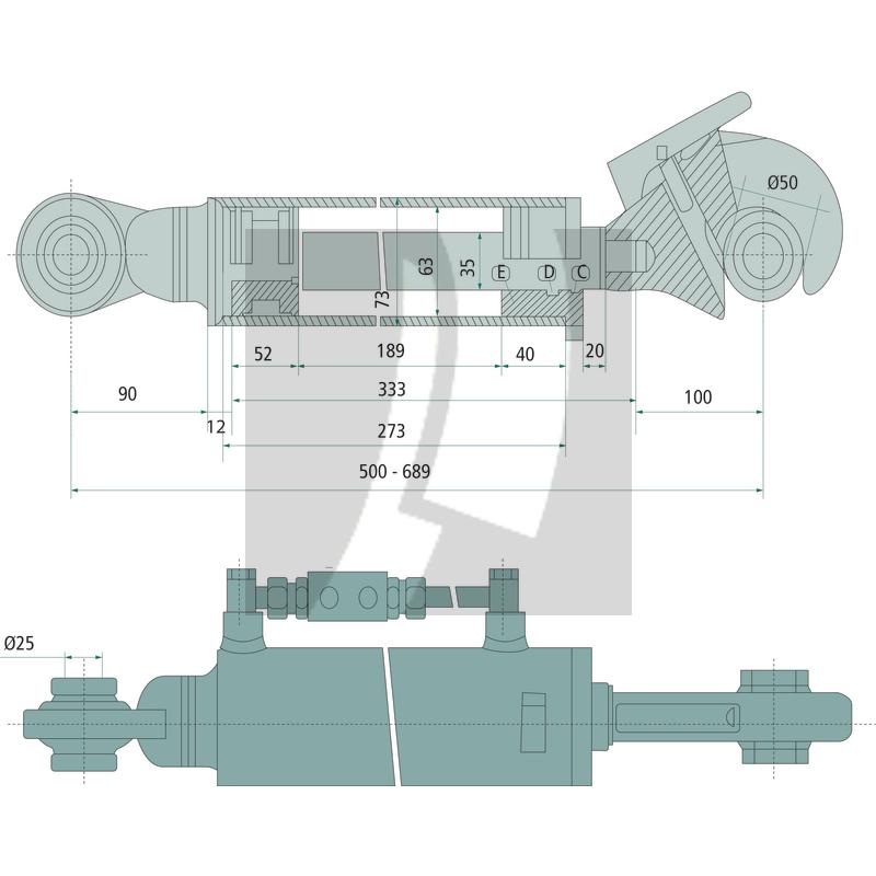 Hydraulischer Oberlenker 585 / 825 mm