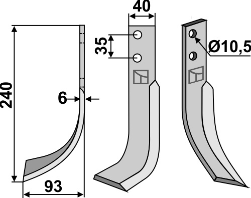 Fräsmesser 240x40mm, links, passend für Valpadana