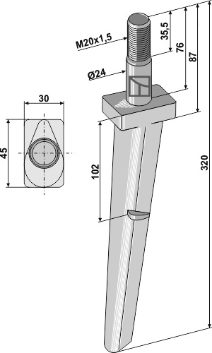 Kreiseleggenzinken 320 mm, passend für Frandent