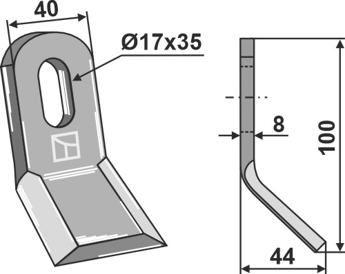 Y-Messer 100x40 mm, passend für Ferri