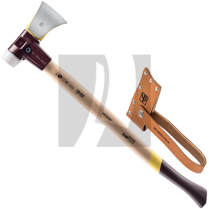 Halder Spaltaxt Hickory SIMPLEX inkl. Kunstoffhülse und Lederschneidschutz