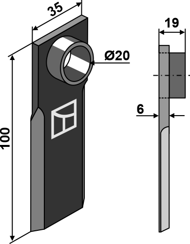Strohmesser 100x35 mm, passend für Willibald