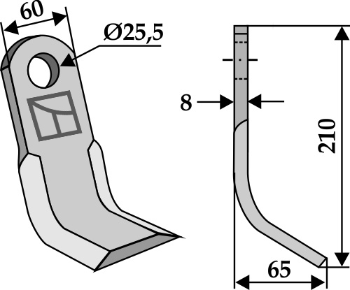 Y-Messer 210x60 mm, passend für Vogel u. Noot, Terranova und mehr