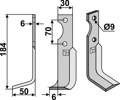 Fräsmesser 184x30mm, links, passend für Breviglieri/Breviagri