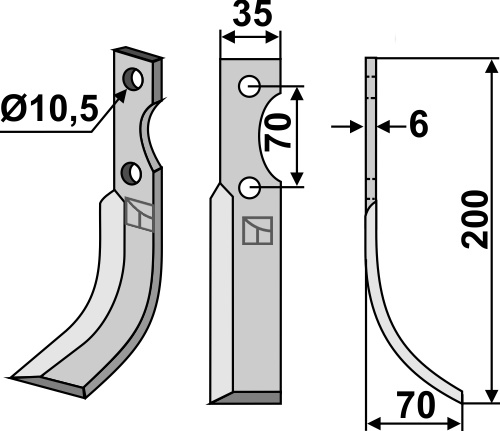 Fräsmesser 200x35mm, rechts, passend für S.E.P.