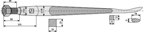 Löffelzinken 1400 mm, passend für Kverneland und Desvoys