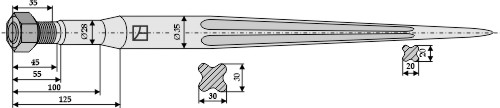 Zinken für Frontlader 885 mm, passend für Rotschnee