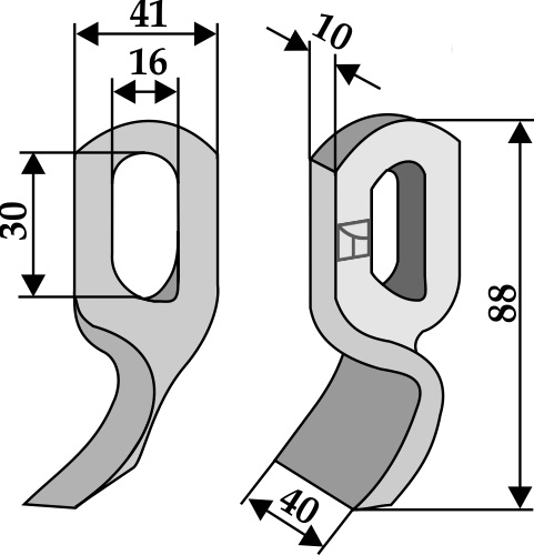 Brigade-Messer 88x40 mm, passend für Bomford