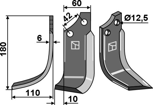 Fräsmesser 170x60mm, links, passend für Sicma(Miglianico)