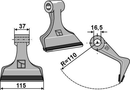 Hammerschlegel 115x37 mm - PTA, passend für Kuhn und Fehrenbach