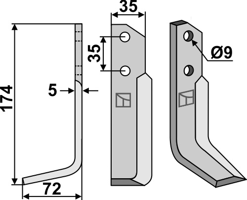 Fräsmesser 174x35mm, links, passend für NibbiDecimo
