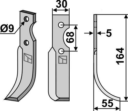 Fräsmesser 164x30mm, rechts, passend für Benassi
