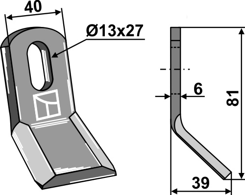 Y-Messer 81x40 mm, passend für Carroy et Giraudon