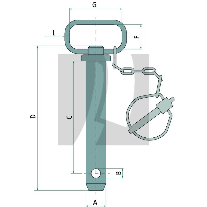 Oberlenkerbolzen mit Kette 145 mm