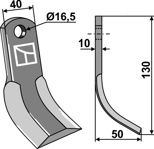 Y-Messer 135x40 mm, passend für Kverneland, Maletti und mehr