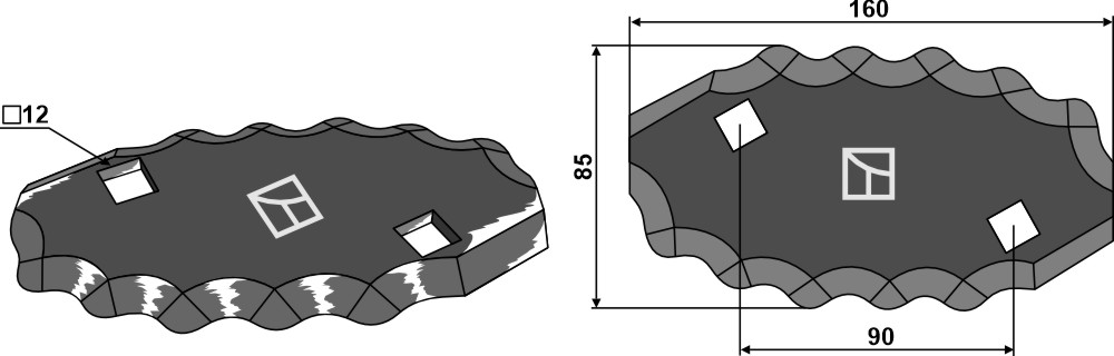 Messer für Futtermischwagen, rechts, passend für Storti, Walker und mehr