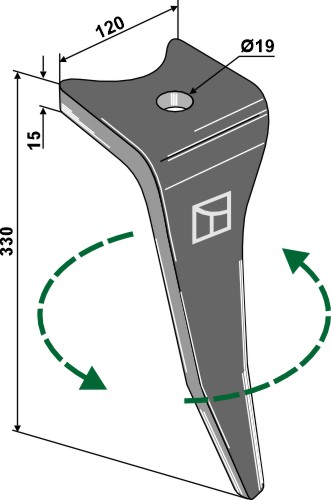 Kreiseleggenzinken links 330 mm x 120 mm, passend für Amazone