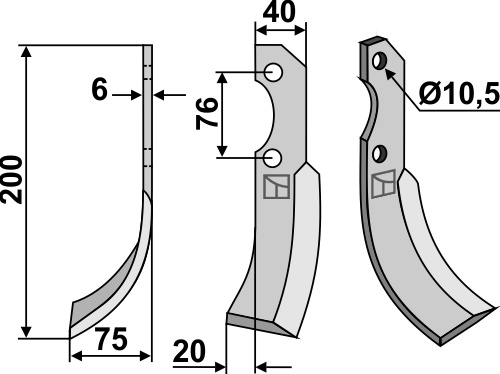Fräsmesser 200x40mm, links, passend für Barbieri
