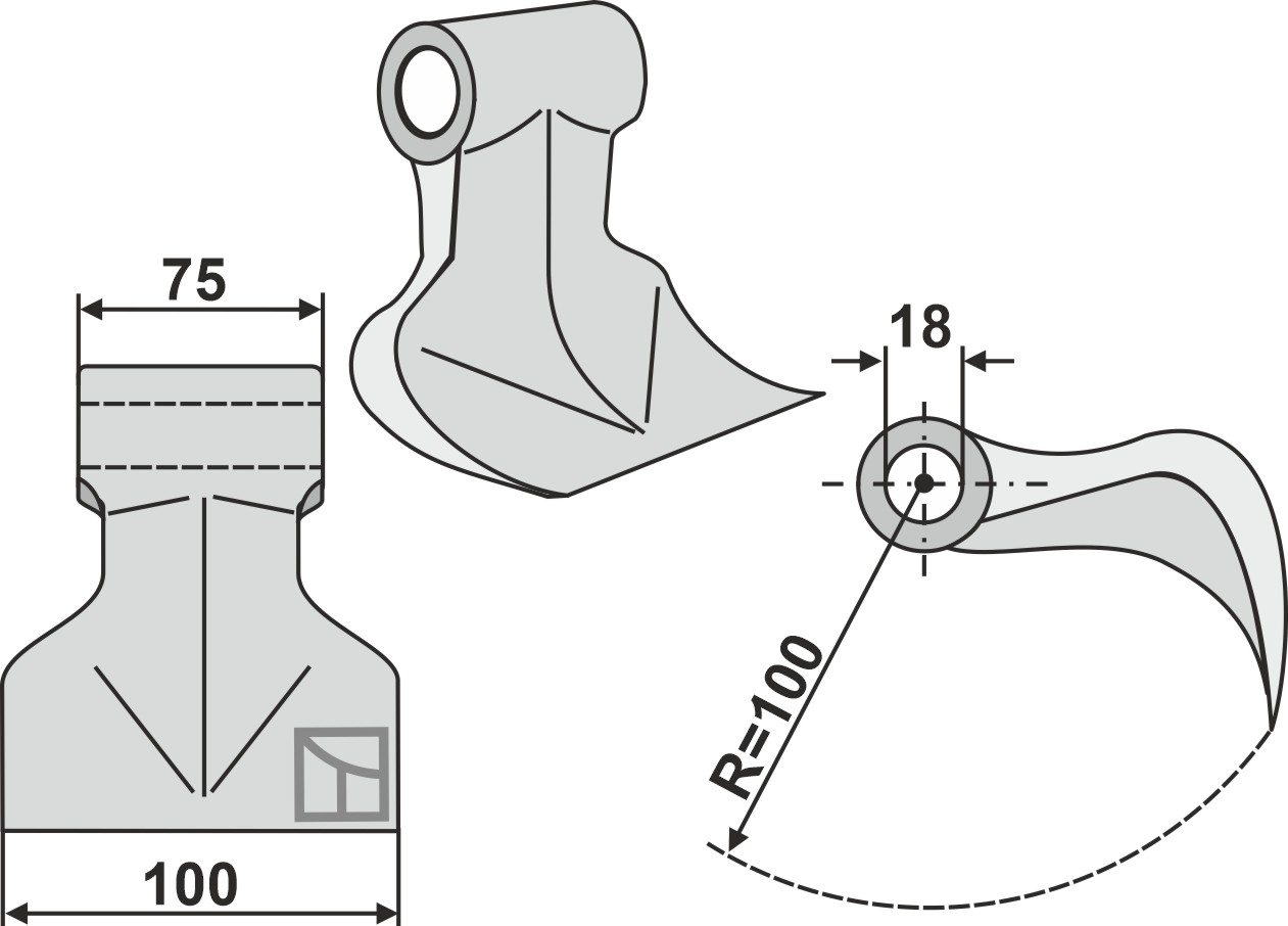 Hammerschlegel 100x75 mm, passend für Dragone