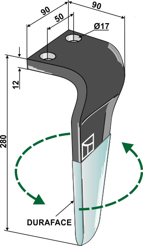 Kreiseleggenzinken (DURAFACE) 280mm, links, passend für Brenig, Celli und mehr