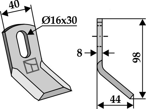 Y-Messer 98x40 mm Universal, passend für S.M.A. und Noremat