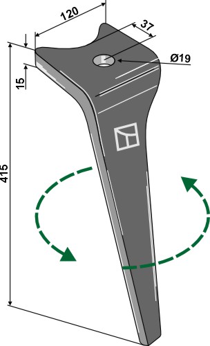 Kreiseleggenzinken links 415 mm x 120 mm, passend für Amazone