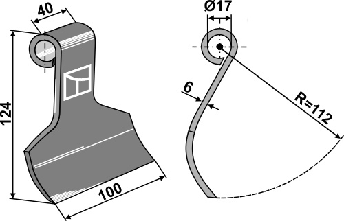 Mittelschlegel 124x40 mm, passend für Nobili und Kuhn
