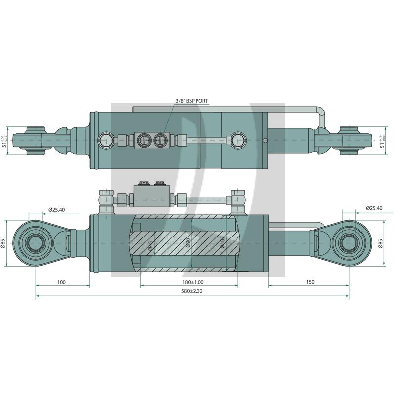 Hydraulischer Oberlenker 665 / 905 mm