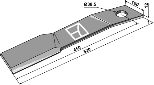 Mähermesser 520 mm - links, passend für Schulte