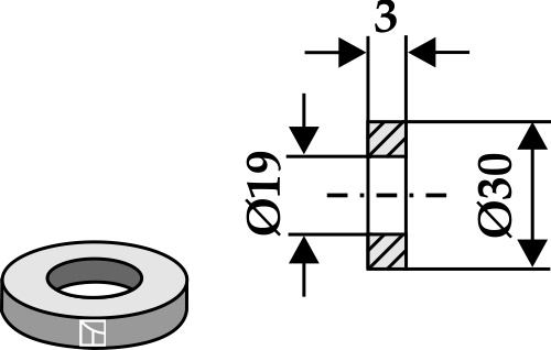 Scheibe 30x3x19, passend für OMARV