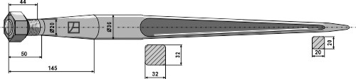 Zinken für Frontlader 1000 mm, passend für Kverneland
