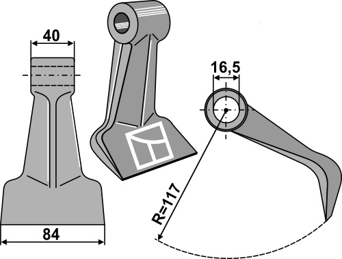 Hammerschlegel 84x40 mm, passend für Tierre