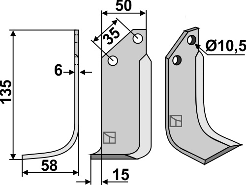 Fräsmesser 135x50mm, links, passend für Badalini