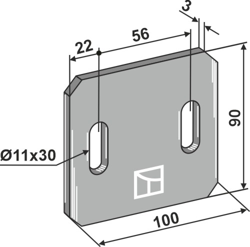 Abstreiferblech für Packerwalzen 90 x 100 mm, passend für Frandent und Regent