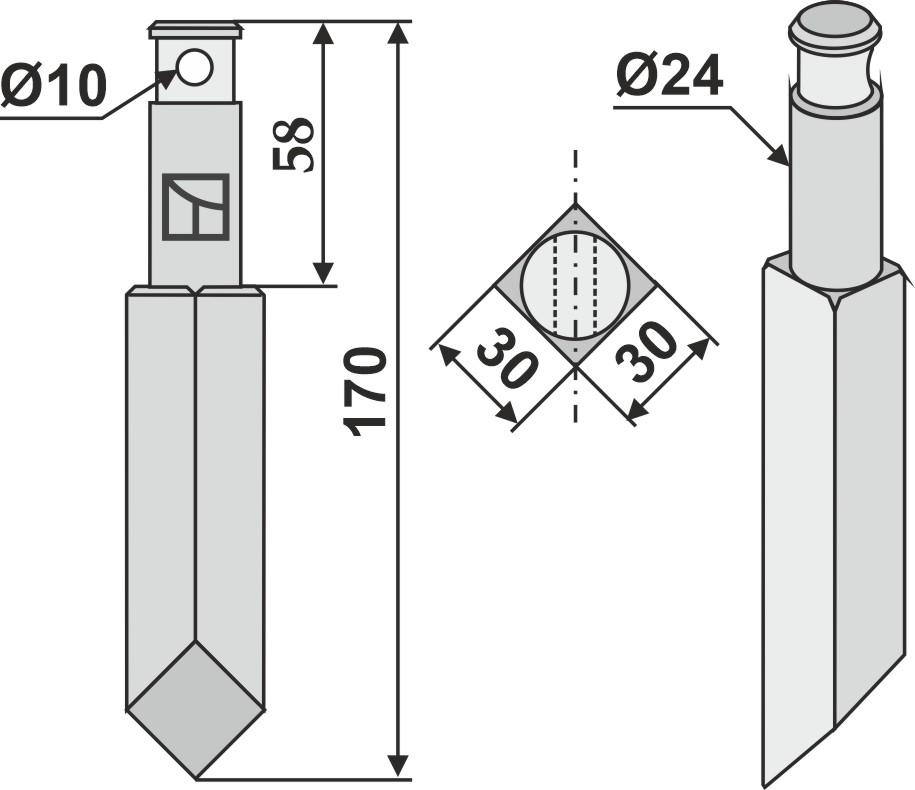 Rotorzinken 170mm, passend für Rau