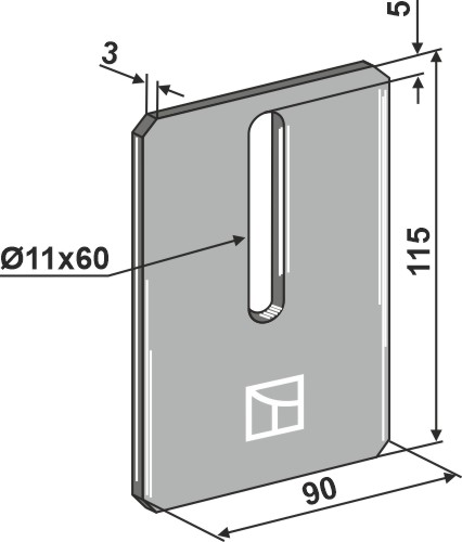 Abstreiferblech für Packerwalzen 115 x 90 mm, passend für Amazone