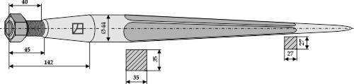 Zinken für Frontlader 810 mm, passend für Hydrac, Howard und mehr