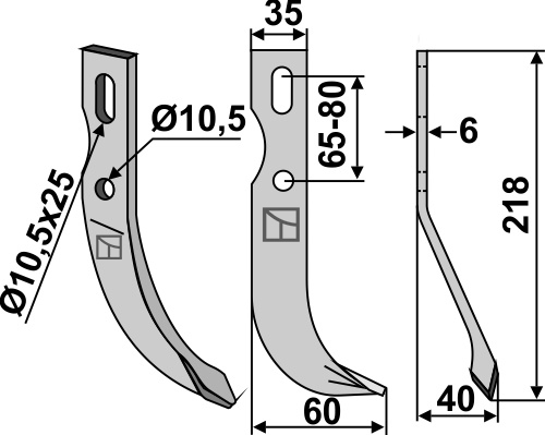 Universal Fräsmesser 218x35mm, rechts, passend für Benassi