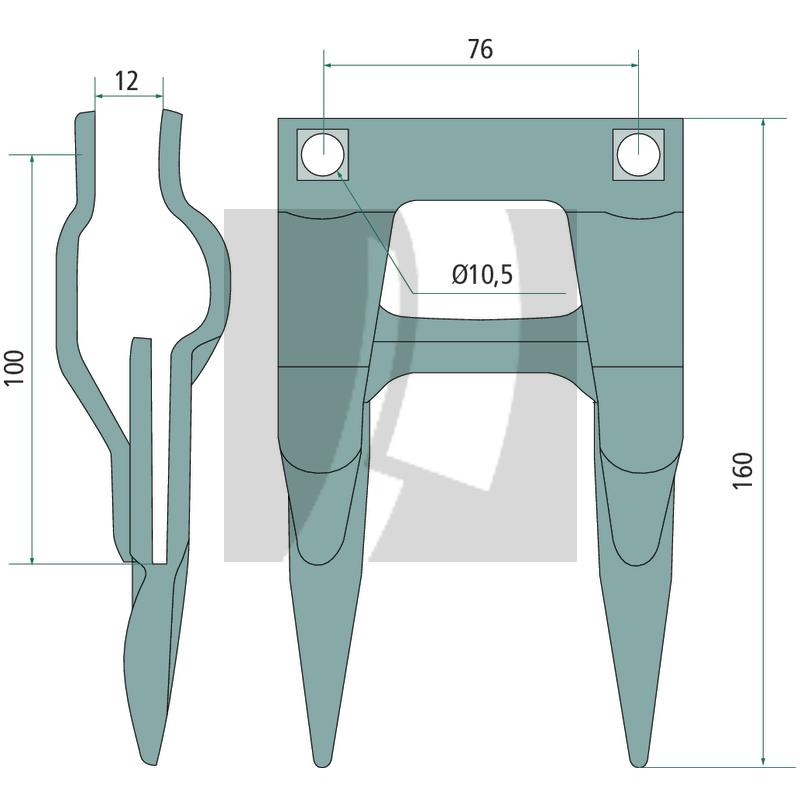 Doppelfinger 12 mm, System Schumacher Deutz Fahr