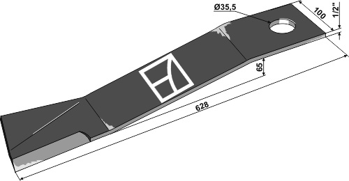 Mähermesser 628 mm - links, passend für Mc Connel
