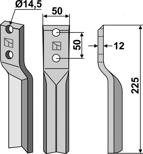 Rotorzinken 225x50mm, passend für Krone